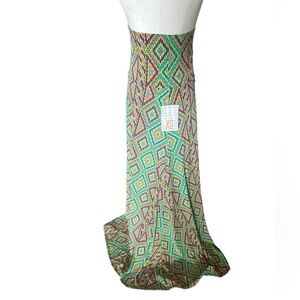 Lularoe Maxi b X-Small XS Geometric Gods Eye Stripe A-Line Flowy Skirt